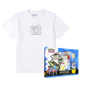 Bundle Pokemon TCG: Celebrations Deluxe Pin Box 25° Anniversario & T-Shirt