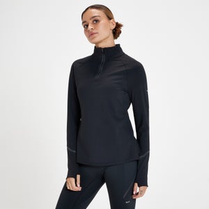 MP Women's Velocity Ultra Reflective 1/4 Zip Top - ženska majica dugih rukava - crna
