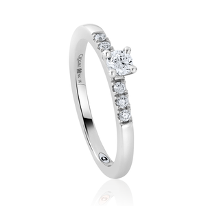 2mm Court Shaped 20pt Diamond Engagement Ring