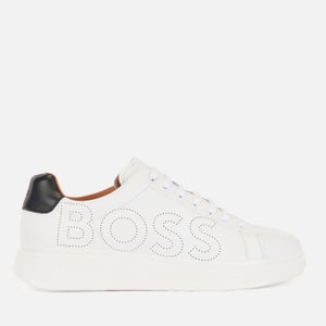 BOSS Men's Bulton Leather Trainers - White