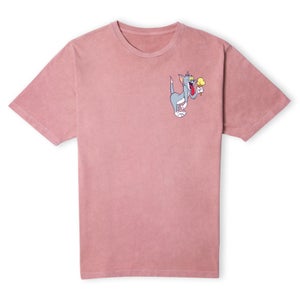 Tom & Jerry Tom's Ice Cream Unisex T-Shirt - Pink Acid Wash
