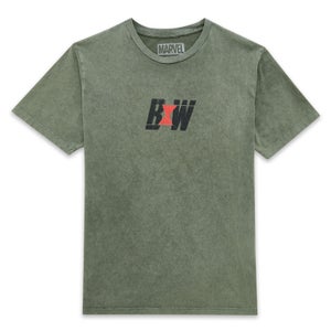Marvel Black Widow Icon Unisex T-Shirt - Khaki Acid Wash