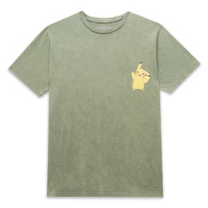 Pokemon Pikachu Unisex T-Shirt - Khaki Acid Wash