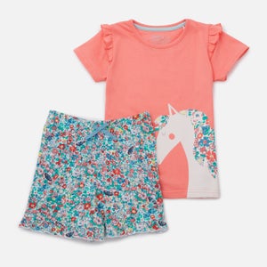 Joules Kids' Jersey Shortss Pyjama Set - Butterfly Ditsy