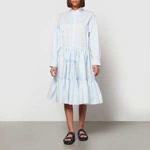 Marni Women's Cotton Poplin Tiered Midi Dress - Alluminium
