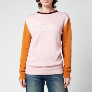 Marni Women's Block Print Logo Knit Jumper - Light Pink