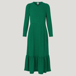 Baum Und Pferdgarten Women's Aleema Midi Dress - Green Dot