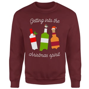 In The Christmas Spirits Unisex Sweatshirt - Burgundy