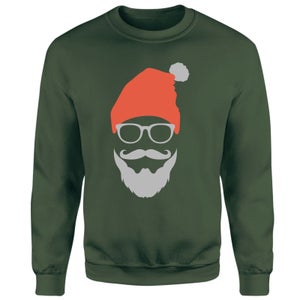 Hipster Santa Unisex Sweatshirt - Green