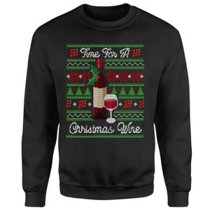 Christmas Wine Unisex Sweatshirt - Black