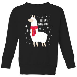 Llama Christmas Kids' Sweatshirt - Black