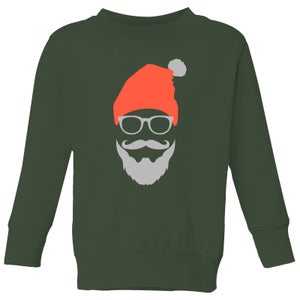 Hipster Santa Kids' Sweatshirt - Green