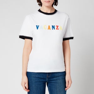 Être Cécile Women's Andy C Singer Vacanza Ringer T-Shirt - White/Black