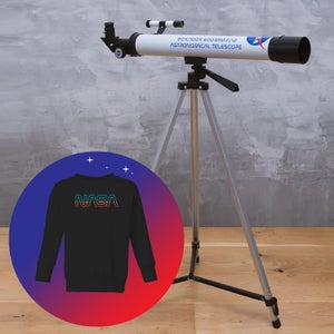NASA Telescope & Kids' Sweatshirt Bundle - Black
