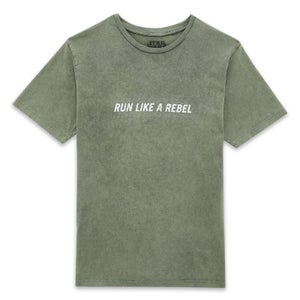 Star Wars Run Like A Rebel Unisex T-Shirt - Khaki Acid Wash