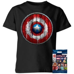 T-Shirt Enfant Captain America de Marvel & Mini Figurine LEGO Marvel