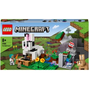 LEGO 21181 Minecraft De Konijnenhoeve, Speelgoed voor Kinderen van 8+ Jaar met Temmer-, Zombie- en Dierenfiguren