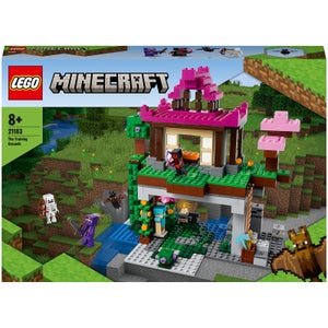 LEGO 21183 Minecraft De Trainingsplaats, Speelgoedgrot en -Huis voor Kinderen van 8+, met Skelet, Ninja, Schurk en Vleermuis