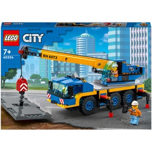 LEGO 60324 City Grúa Móvil, Set de Vehículos de Construcción, Juguete para Niños y Niñas +7 Años con Mini Figuras