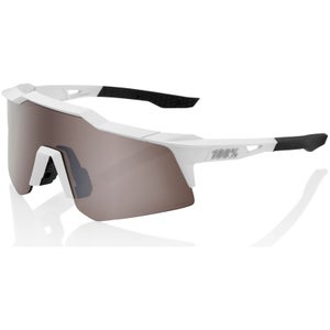 100% Speedcraft XS Sunglasses with HiPER Mirror Lens - Matt White/Silver
