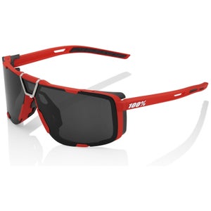 100% Eastcraft Sunglasses with Mirror Lens - Soft Tact/Red/Black