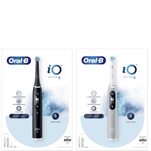 Oral B iO6 Duo Pack Black & Grey Electric Toothbrush with Travel Case