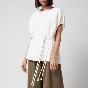 Proenza Schouler Women's Matte Crepe Rounded Sleeve Top - Off White
