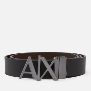 Armani Exchange Men's Ax Buckle Belt - Black/Dark Brown