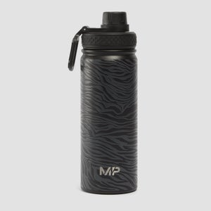Botella de agua metálica con estampado de cebra de MP - Negro/Grafito - 500 ml