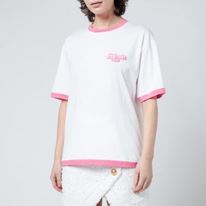 Balmain Women's Barbie Bicolour Balmain Printed T-Shirt - White