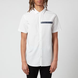 Armani Exchange Men's Tape Logo Short Sleeve Shirt - White