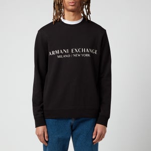 Armani Exchange Men's Logo Crewneck Sweatshirt - Black