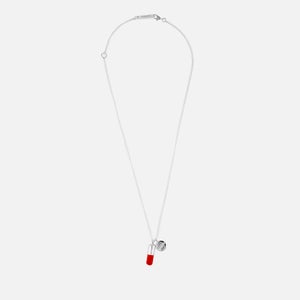 AMBUSH Men's Pill Charm Necklace - Silver/Red
