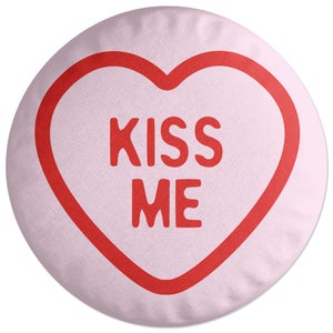 Decorsome Swizzels Love Hearts Kiss Me Round Cushion