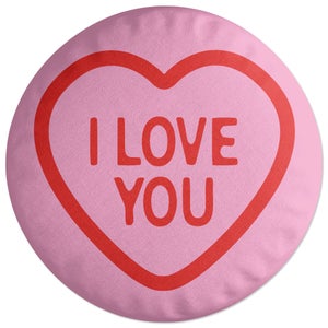 Decorsome Swizzels Love Hearts I Love You Round Cushion
