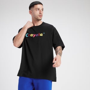 Unisex T-shirt z kolekcji Crayola MP o kroju oversize – czarny
