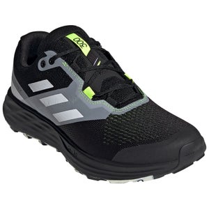adidas Terrex Two Flow Running Shoes - Core Black/Crystal White/Solar Yellow