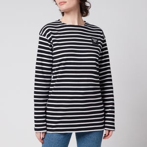 More Joy Women's More Joy Breton Stripe Long Sleeve T-Shirt - Black
