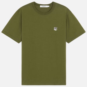 Maison Kitsuné Men's Grey Fox Head Patch T-Shirt - Dark Khaki