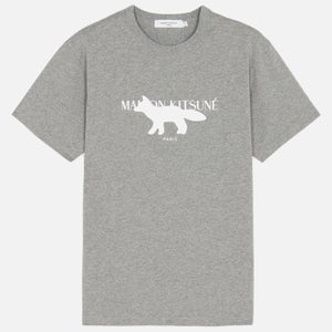 Maison Kitsuné Men's Fox Stamp T-Shirt - Grey Melange