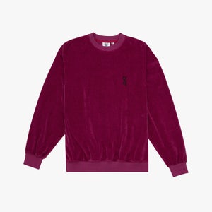 Les Girls Les Boys Velour Crew Neck Sweatshirt Claret