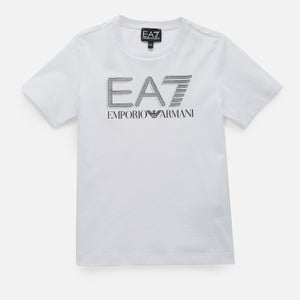 EA7 Boys' Train Visibility Large Logo T-Shirt - White