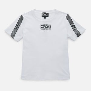 EA7 Boys' Train Logo Series Tape T-Shirt - White