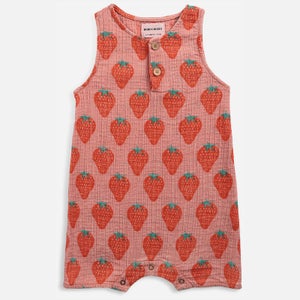 Bobo Choses Baby Strawberry All Over Woven Playsuit