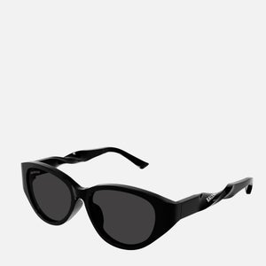 Balenciaga Women's Twist Arm Acetate Sunglasses - Black/Grey
