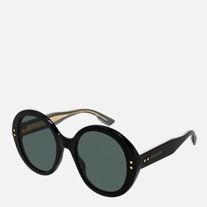 Gucci Women's Oversized Round Acetate Sunglasses - Black/Black/Grey