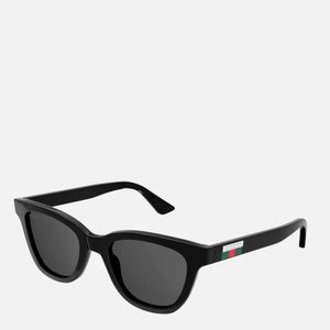 Gucci Women's Square Acetate Sunglasses - Black/Black/Grey