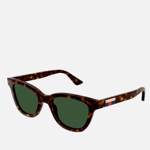 Gucci Women's Square Acetate Sunglasses - Havana/Havana/Green