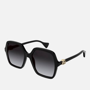 Gucci Women's Oversized Square Acetate Sunglasses - Black/Black/Grey