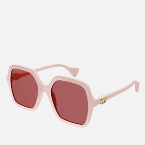 Gucci Women's Oversized Square Acetate Sunglasses - Ivory/Ivory/Brown